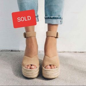 Soludos Positano wedge platform sandals heels 9